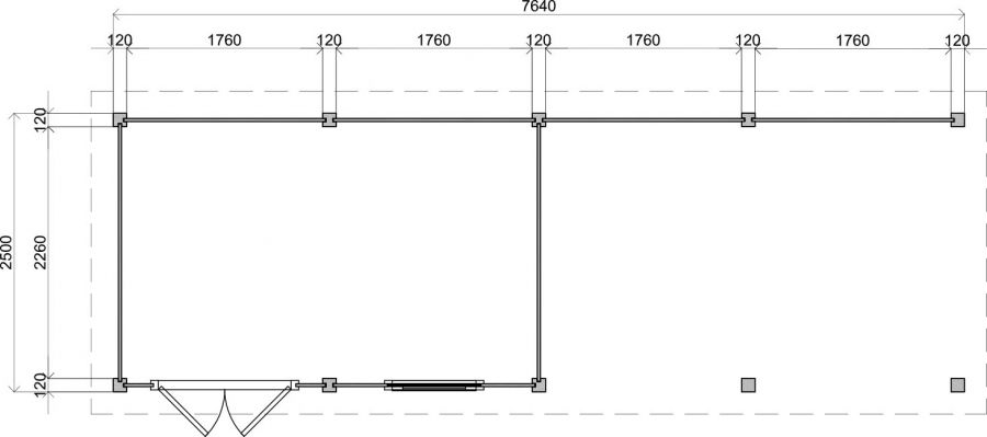Lugarde Select Modern tuinhuis met overkapping Dronten 388x250cm + 400cm - Bruine olie