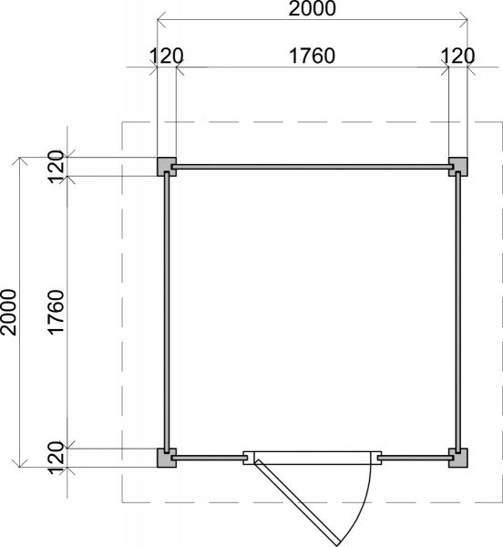 Lugarde Select Modern tuinhuis Den Haag 200x200cm - Zwarte olie