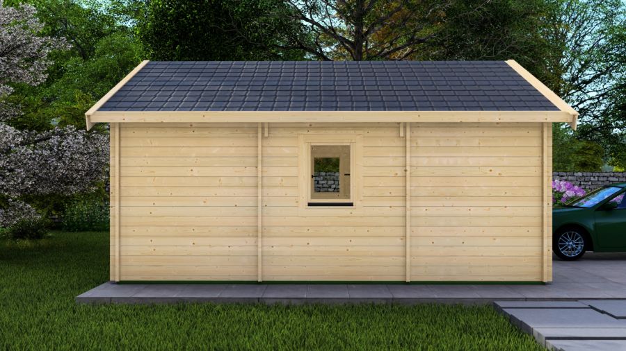 Dubbele garage 44 mm - 595x595 cm - onbehandeld