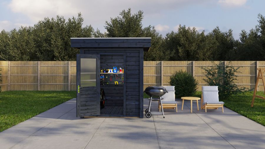 Lugarde Select Modern tuinhuis Den Haag 200x200cm - Zwarte olie