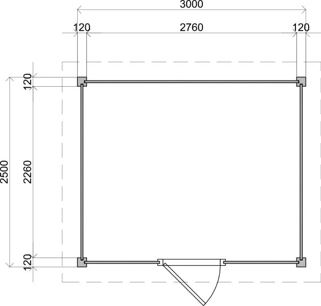 Lugarde Select Modern tuinhuis Amsterdam 300x250cm - Zwarte olie