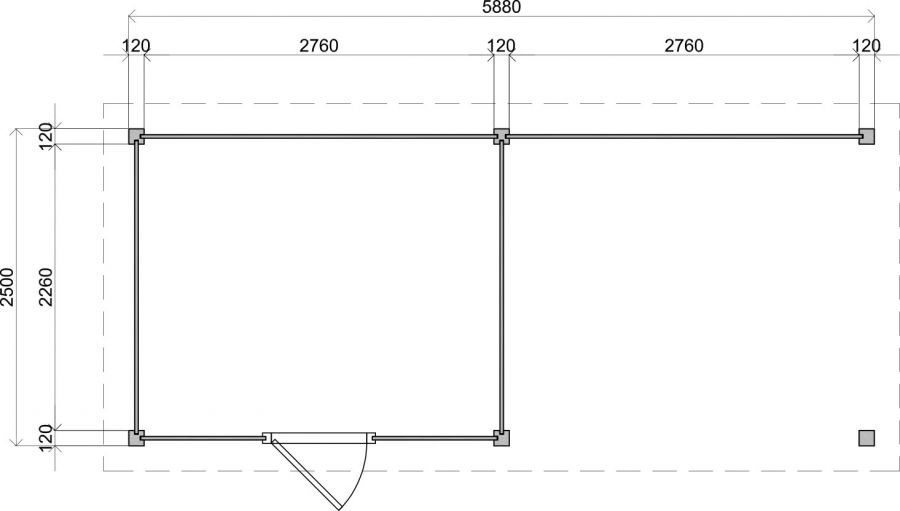 Lugarde Select Modern tuinhuis met overkapping Tilburg 300x250cm + 300cm - Zwarte olie