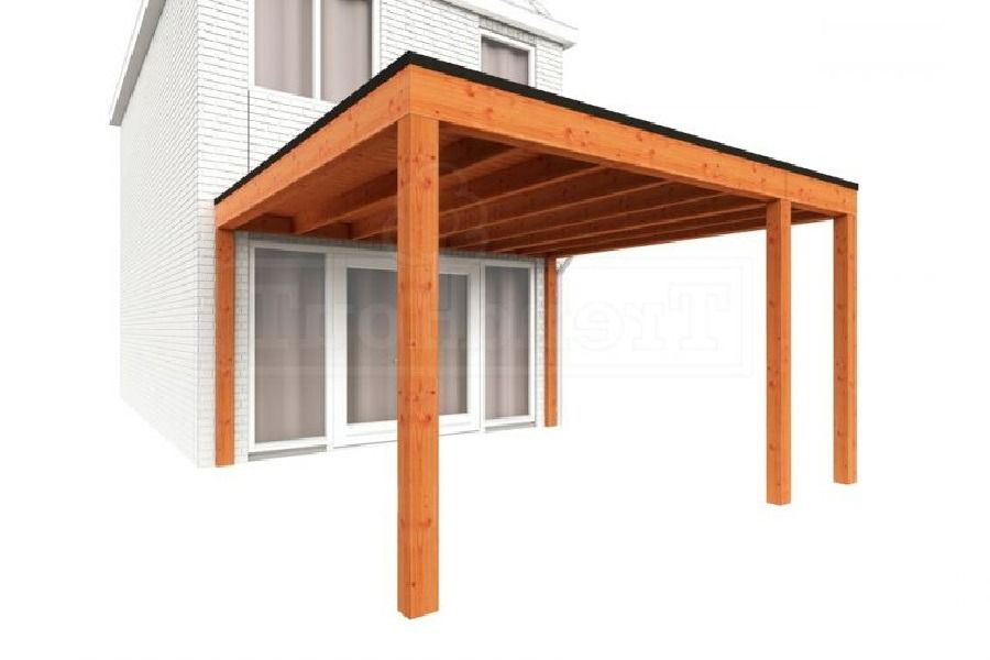 Trendhout Aanbouwveranda Modena 405x485 cm - model rechts