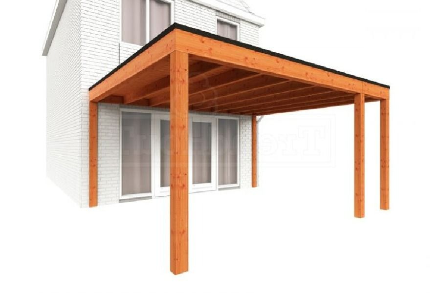 Trendhout Aanbouwveranda Modena 470x485 cm - model rechts