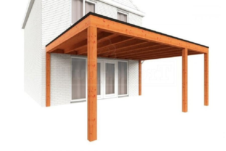 Trendhout Aanbouwveranda Modena 550x485 cm - model rechts