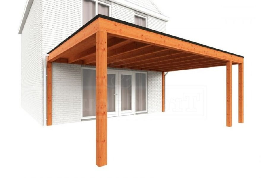 Trendhout Aanbouwveranda Modena 590x485 cm - model rechts