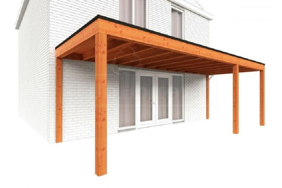 Trendhout Aanbouwveranda Modena 730x300 cm - model rechts