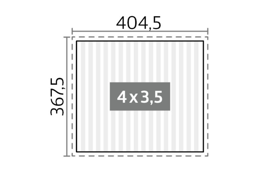 plattegrond Biohort pergola wit 4 x 3,5