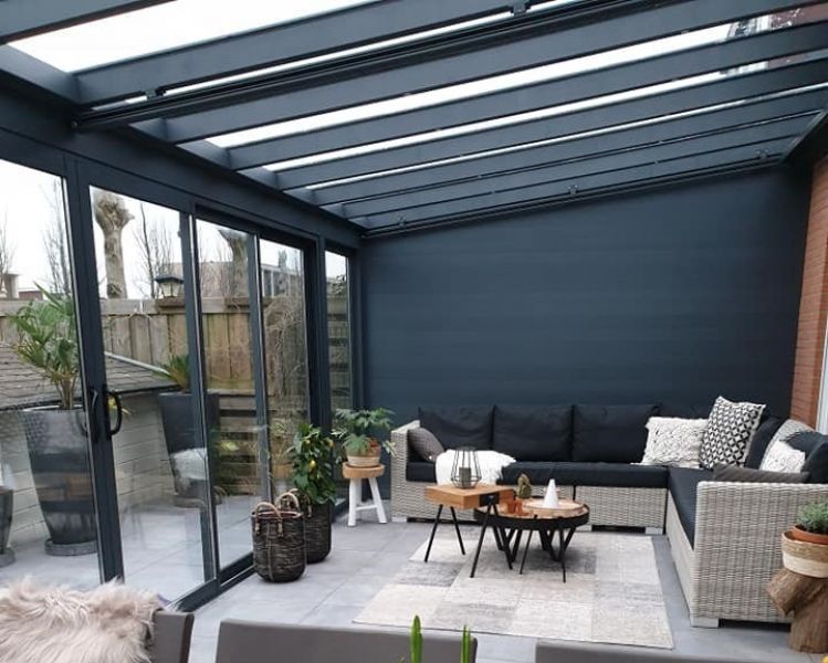 Aluminium veranda profiline antraciet 800x350 cm - Alkmaar