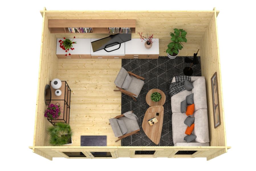 Tuindeco Annabel Blokhut 500x400 cm 40 mm vuren bruin geïmpregneerd