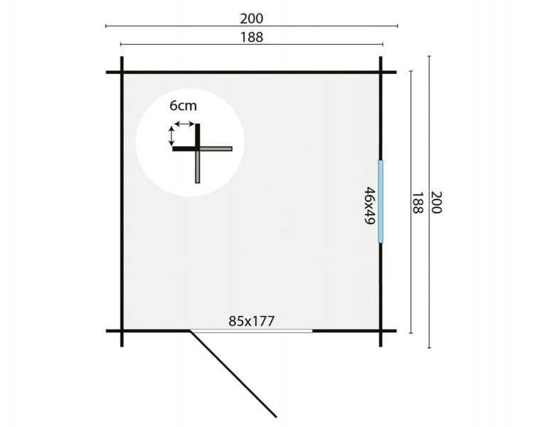 Blokhut Argo 200x200 cm - Groen geïmpregneerd