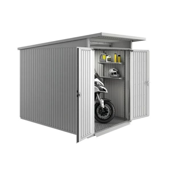 Biohort AvantGarde A3 metalen berging 180x260x218 cm zilver met dubbele deur