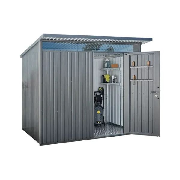 Biohort AvantGarde A5 metalen berging 260x180x218 cm kwartsgrijs met enkele deur