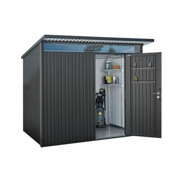 Biohort AvantGarde A5 metalen berging 260x180x218 cm donkergrijs met enkele deur