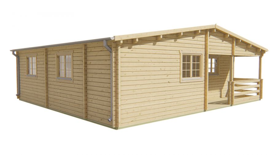 Tuindeco Azores Blokhut 941x848 cm 70 mm vuren grijs geïmpregneerd