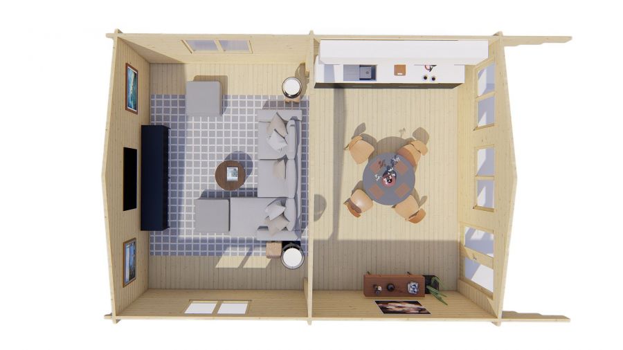 Tuindeco Blokhut Ballyragget 575x780 cm 70 mm vuren blank