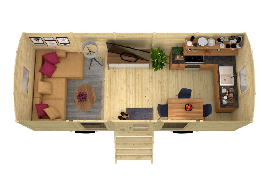 Tuindeco Circuswagen Barby | 19mm | vuren onbehandeld | 600 x 240 cm | excl. onderstel