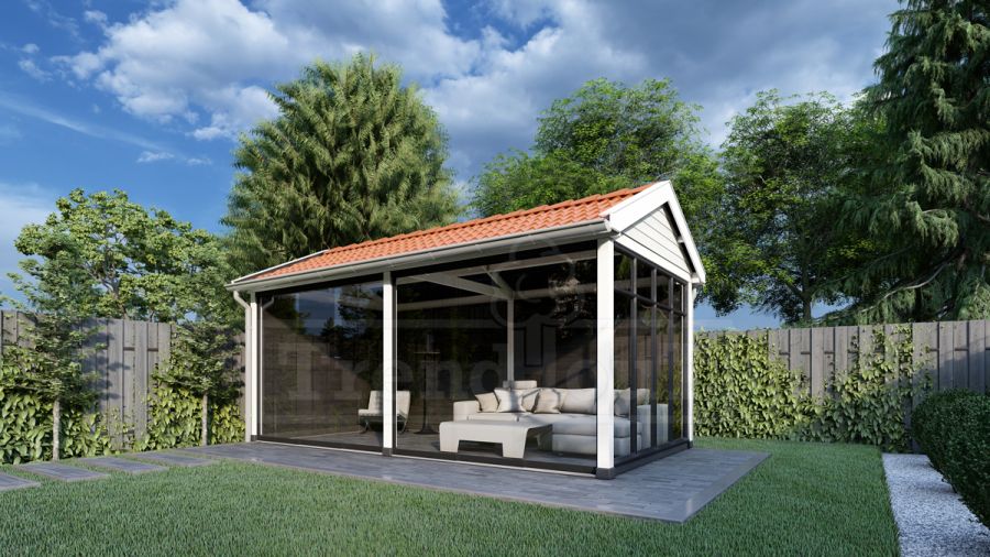 Trendhout Overkapping Zadeldak Betula 750x415 cm
