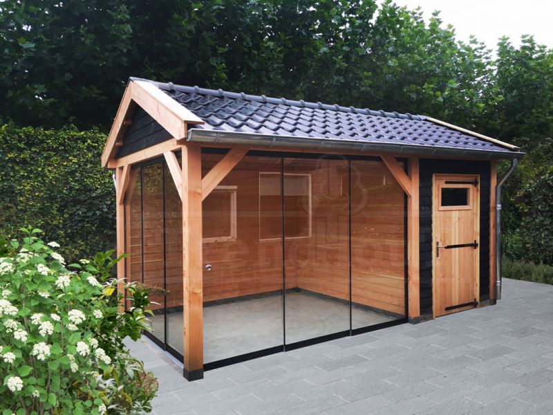 Trendhout Overkapping Zadeldak Betula 750x415 cm
