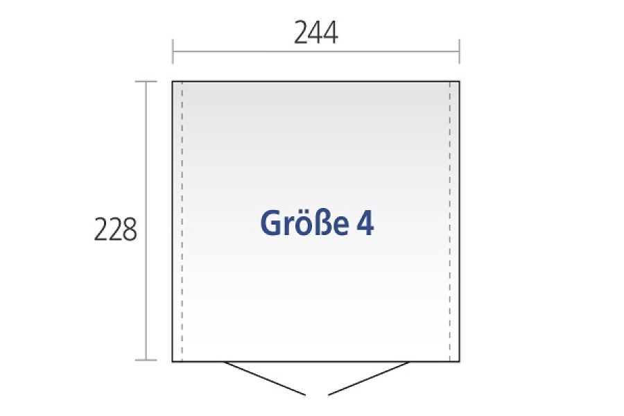 Metalen berging Europa 4 244x228x203 cm plattegrond