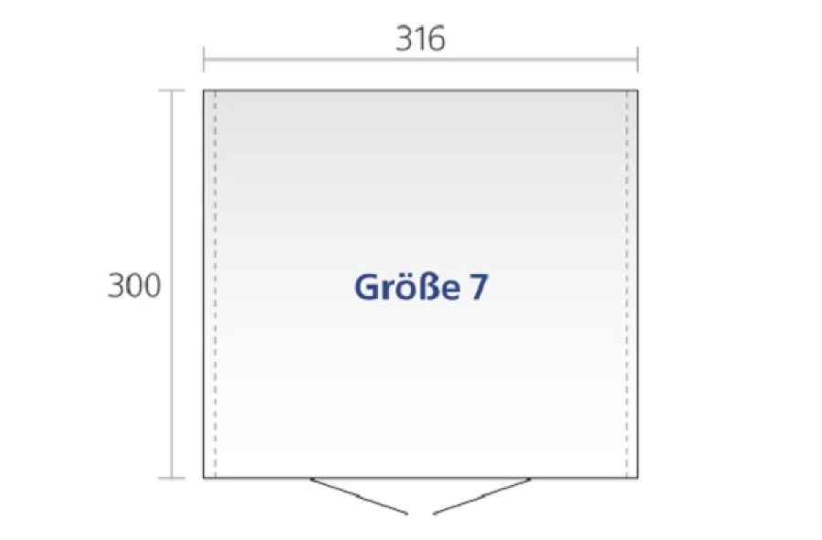 Metalen berging Europa 7 316x300x209 cm plattegrond
