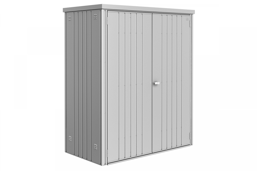 Biohort Metalen Tuinkast 150 - Dubbele deur - Zilver- 155x83x182,5 cm - Incl. bodemframe! - Showmodel Amersfoort