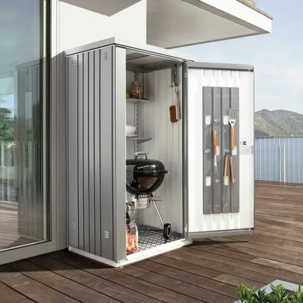 Biohort metalen tuinkast 90 zilver 93x83x182,5 cm
