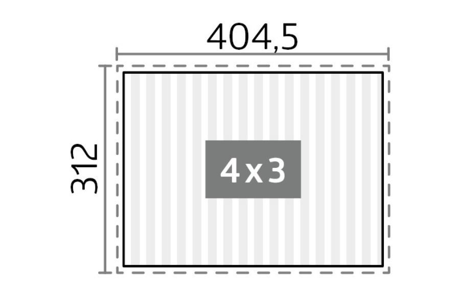 plattegrond biohort pergola 4 x 3 meter