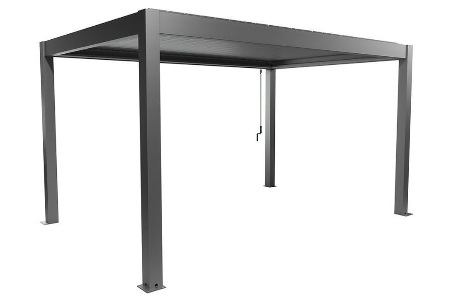 Biohort aluminium Pergola kwartsgrijs metallic 450x350 cm kwartsgrijs metallic lamellendak