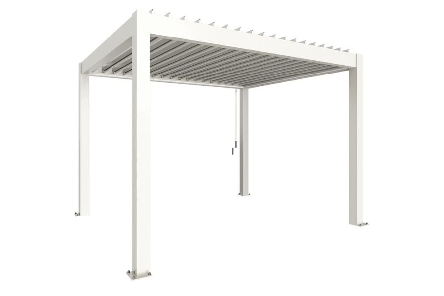 Biohort pergola 3 x 3,5 meter, wit met witte lamellen