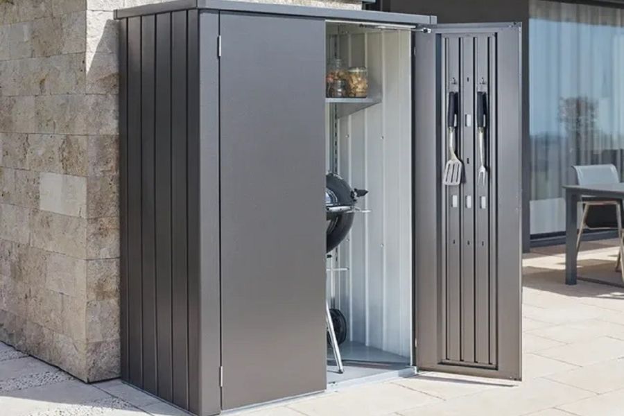 Biohort Romeo L terraskast donkergrijs metallic 132x87x140 cm