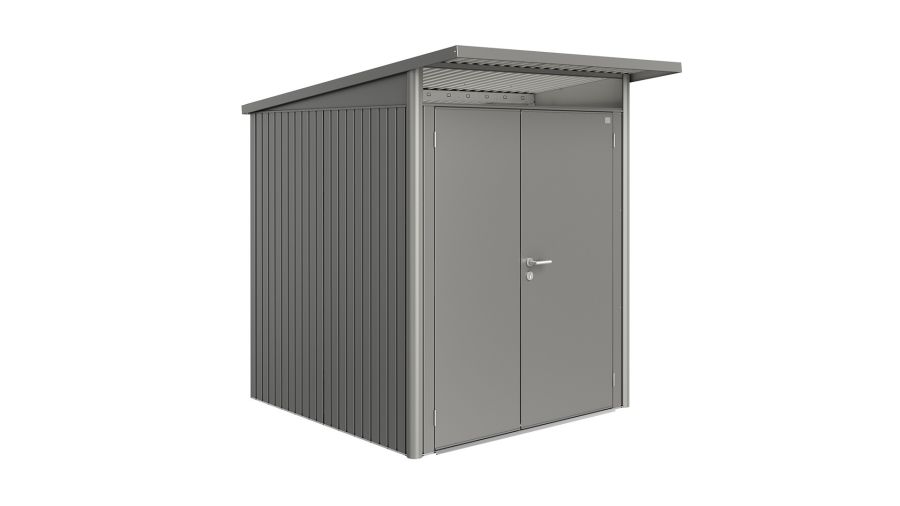 Biohort AvantGarde A1 metalen berging 180x180x218 cm kwartsgrijs met dubbele deur
