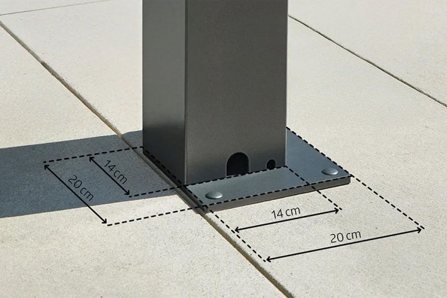 Pergola - Donkergrijs - Zilver Metallic Lamellen - 400x300 cm