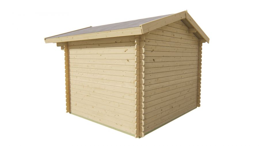 Tuindeco Bjorn Blokhut 300x260 cm + luifel 80 cm 28 mm vuren red class wood geïmpregneerd