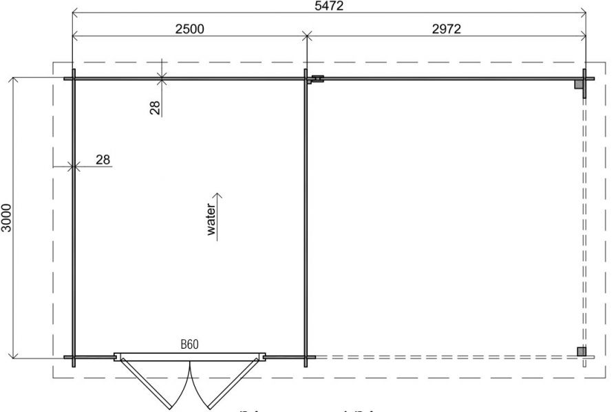 Classicline Blokhut Drenthe vuren groen geïmpregneerd 250x300 cm + overkapping 300 cm