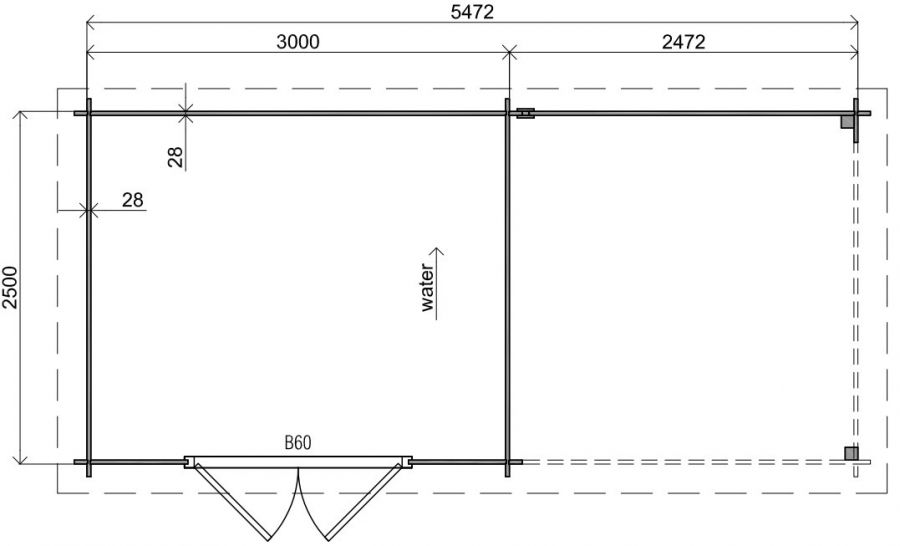 Classicline Blokhut Drenthe vuren groen geïmpregneerd 250x300 cm + overkapping 400 cm