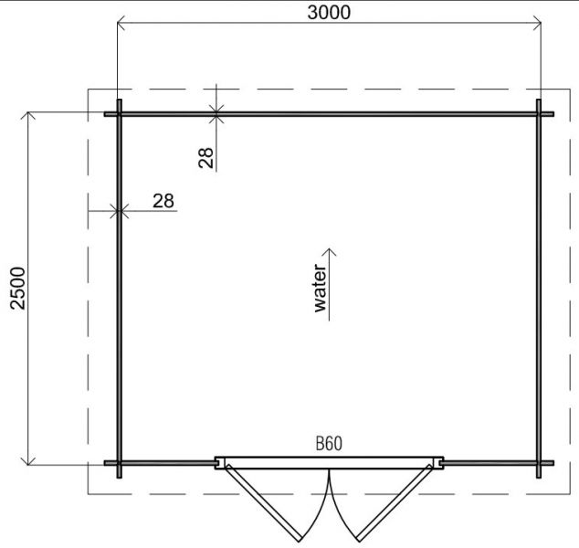 Classicline Blokhut Gelderland Geïmpregneerd 300x250