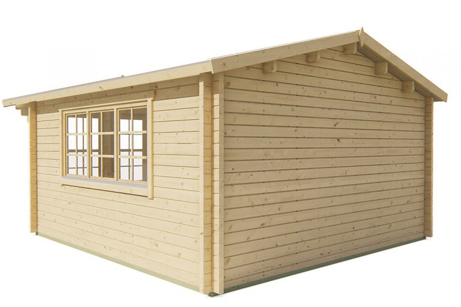 Blokhut Blackpool 440x340 cm + luifel 90 cm - Groen geïmpregneerd