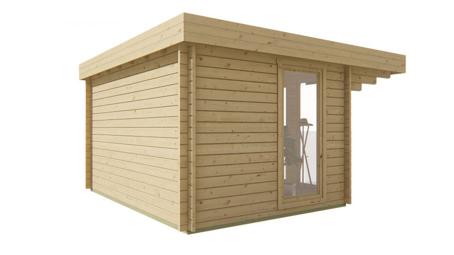 Tuindeco James Blokhut 400x280 cm 44 mm vuren bruin geïmpregneerd