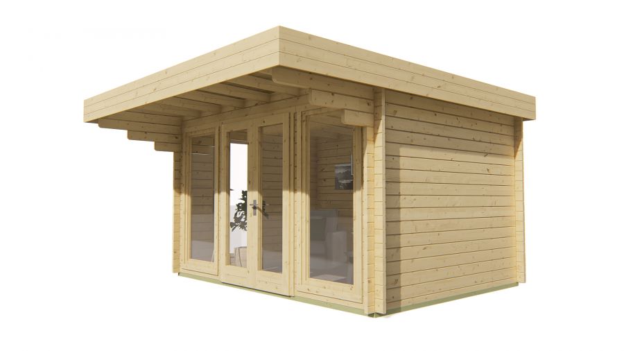 Tuindeco James Blokhut 400x280 cm 44 mm vuren bruin geïmpregneerd