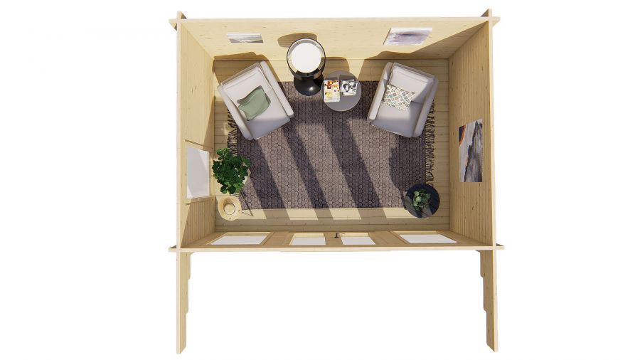Tuindeco James Blokhut 400x280 cm 44 mm vuren bruin geïmpregneerd