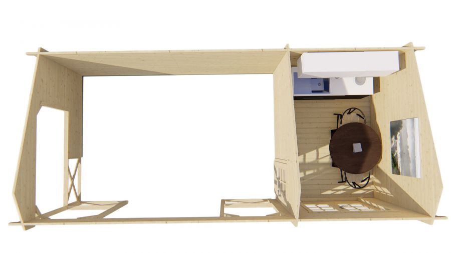 Blokhut Kukka - 700x350 cm - Bruin geïmpregneerd