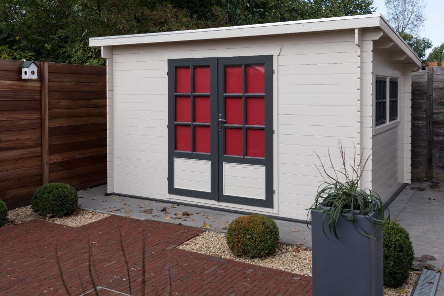 Tuindeco Loya Blokhut 380x300 cm 28 mm vuren groen geïmpregneerd