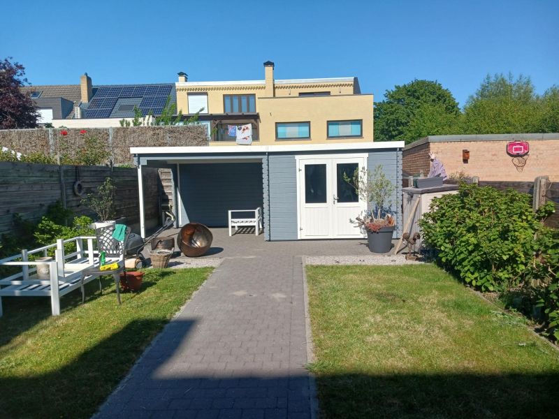 Outdoor Life Orlando Blokhut 601,2x312 cm 28 mm vuren Platinum Grey-Wit gecoat