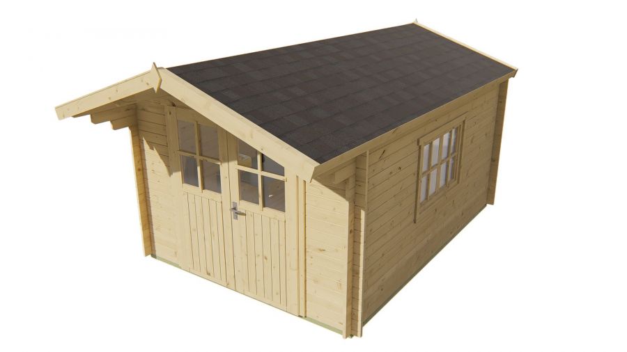 Tuindeco Pamplona Blokhut 300x400 cm 34 mm vuren red class wood geïmpregneerd