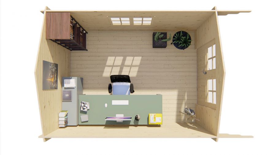 Tuindeco Pamplona Blokhut 300x400 cm 34 mm vuren red class wood geïmpregneerd