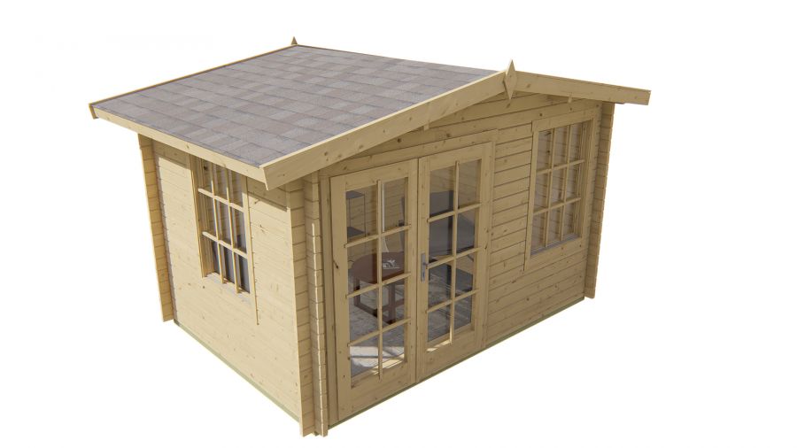 Tuindeco Philip Blokhut 350x250 cm 40 mm vuren red class wood geïmpregneerd