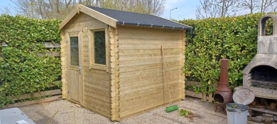 Outdoor Life Wels Blokhut 230x230 cm 28 mm vuren Groen geïmpregneerd