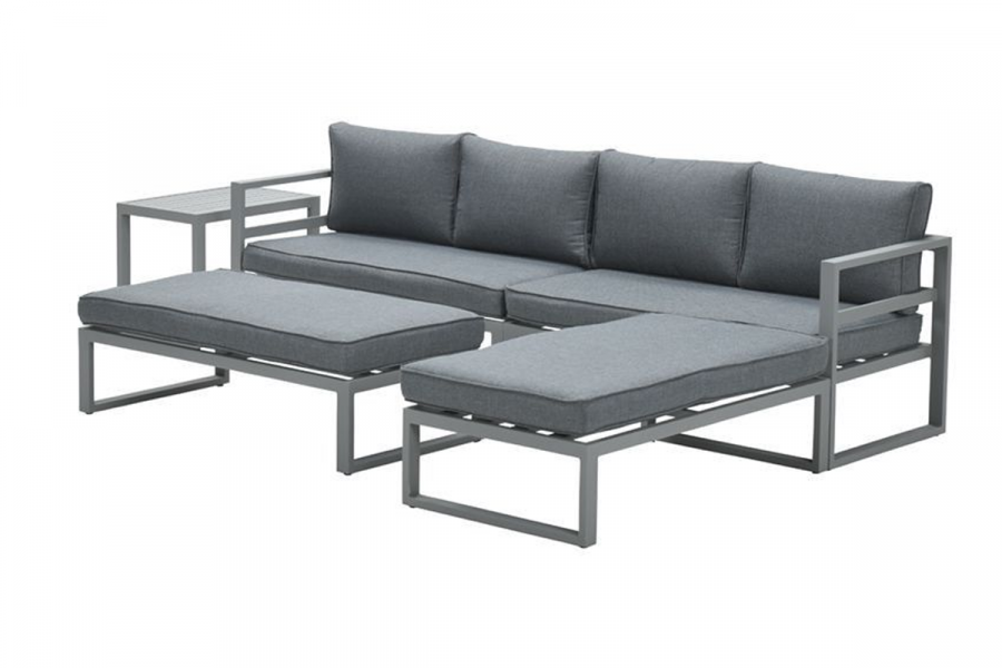 Loungeset Garden Impressions Bretagne 5-delig - carbon black/mystic grey OP=OP