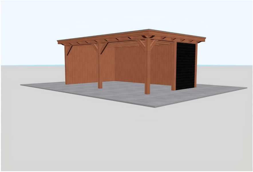 Trendhout Florence overkapping 650x425 cm Lariks/Douglas blank - Totaalpakket